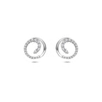 oorknoppen zirkonia 9,5 mm zilver gerhodineerd