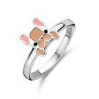 ring hond zilver gerhodineerd