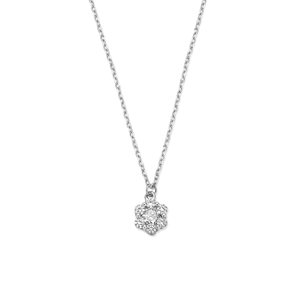 collier zirkonia 41 - 43 - 45 cm zilver gerhodineerd