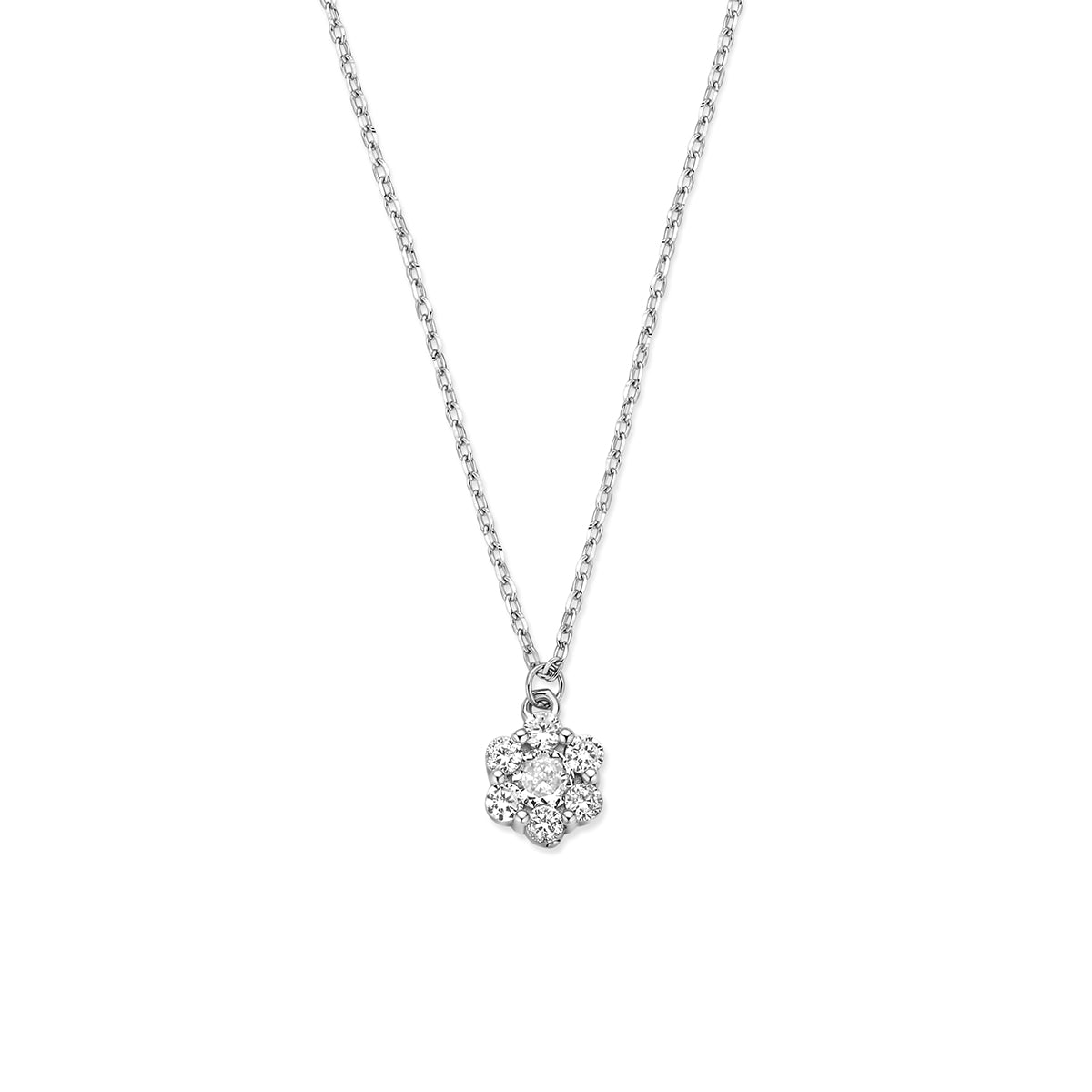 collier zirkonia 41 - 43 - 45 cm zilver gerhodineerd