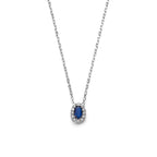 collier saffier zirkonia 41 - 43 - 45 cm zilver gerhodineerd