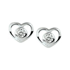 Ohrstecker Herz Zirkonia silber weiß