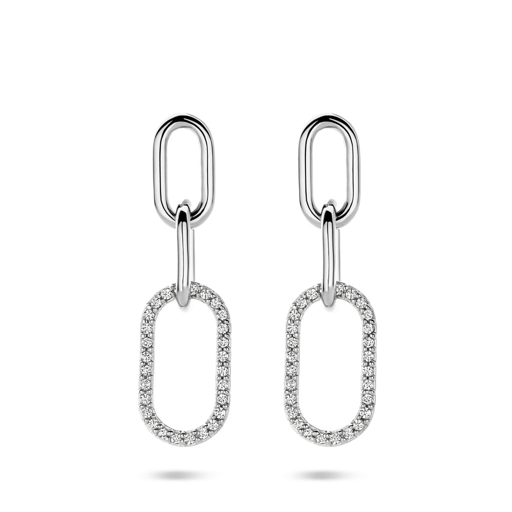 Ohrhänger Zirkonia 30 mm Silber rhodiniert