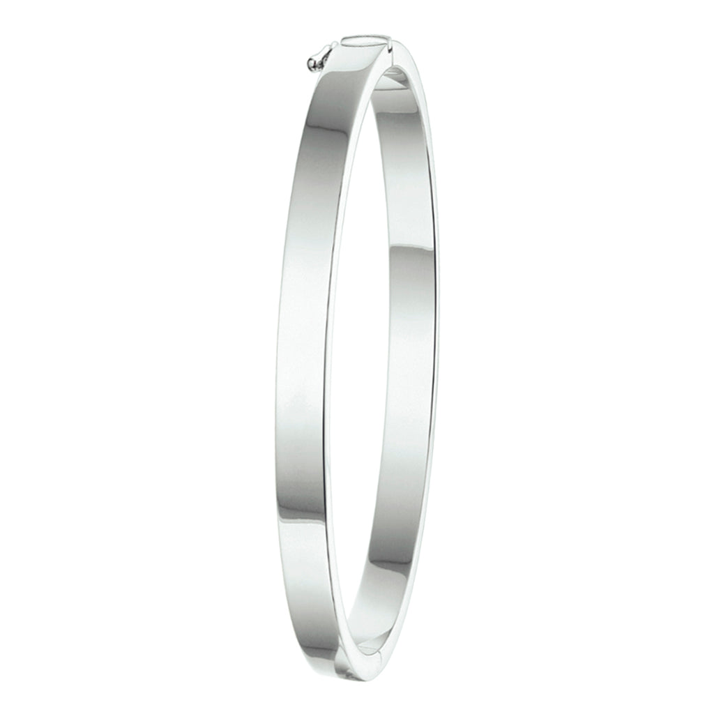 Armreif Scharnier 5 mm Flachrohr silber rhodiniert