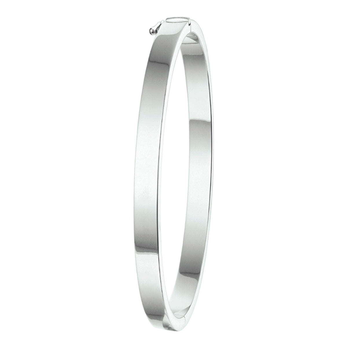 Armreif Scharnier 5 mm Flachrohr silber rhodiniert