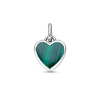 hanger hartje malachiet zilver gerhodineerd