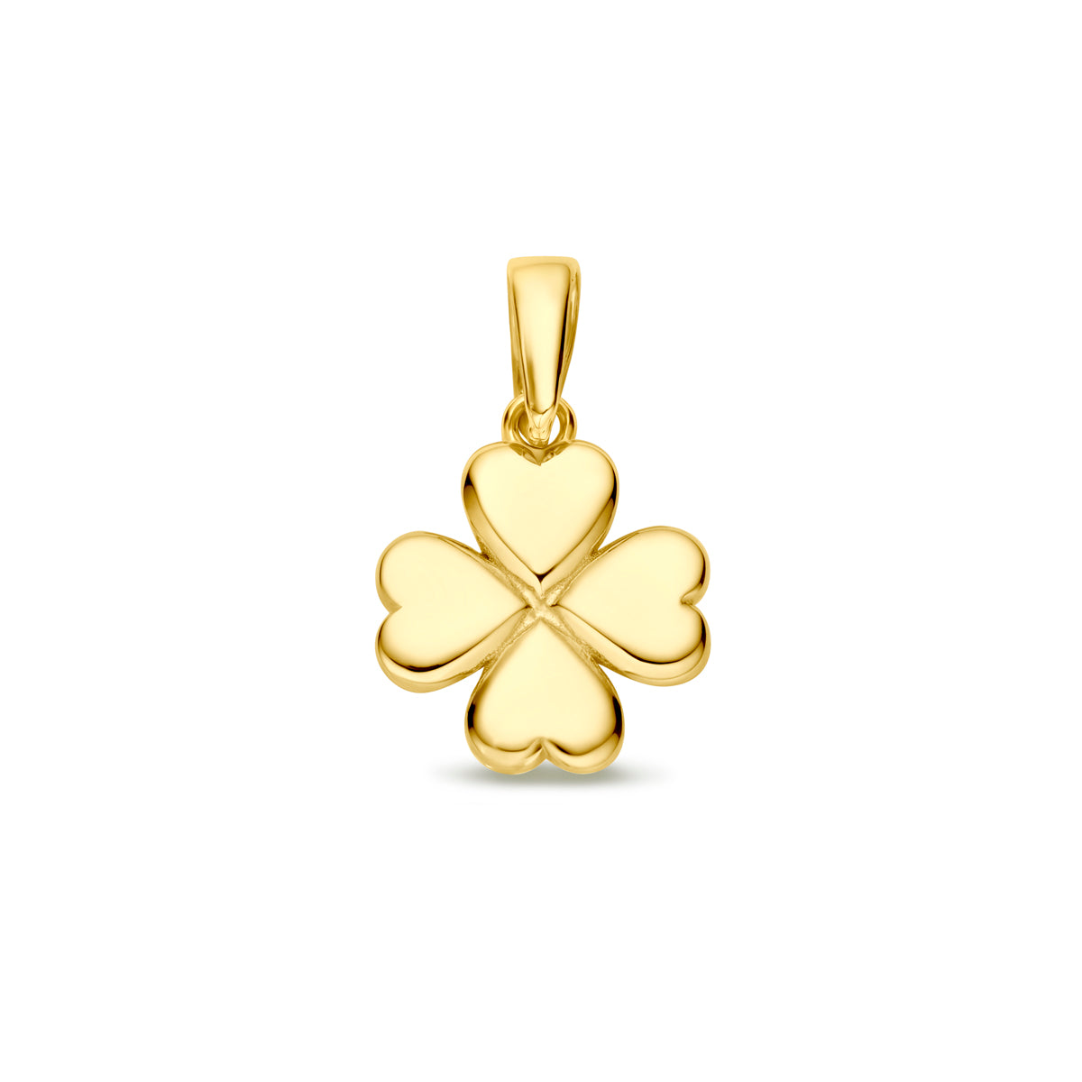 hanger klavertje 10 mm 14K geelgoud