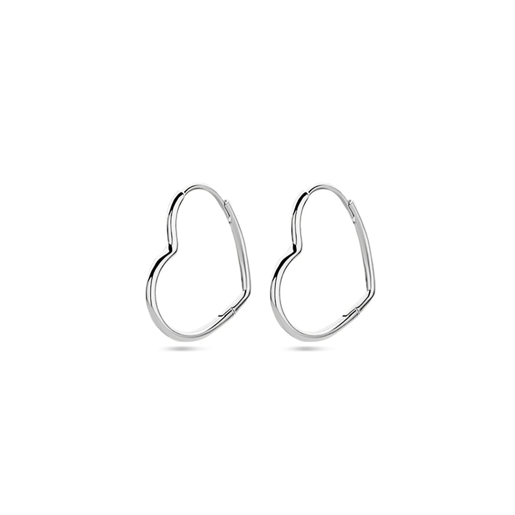 oorringen hart zilver gerhodineerd