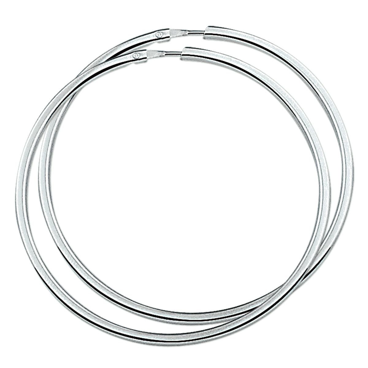 Ohrringe 2,0 mm Vierkantrohr silber rhodiniert