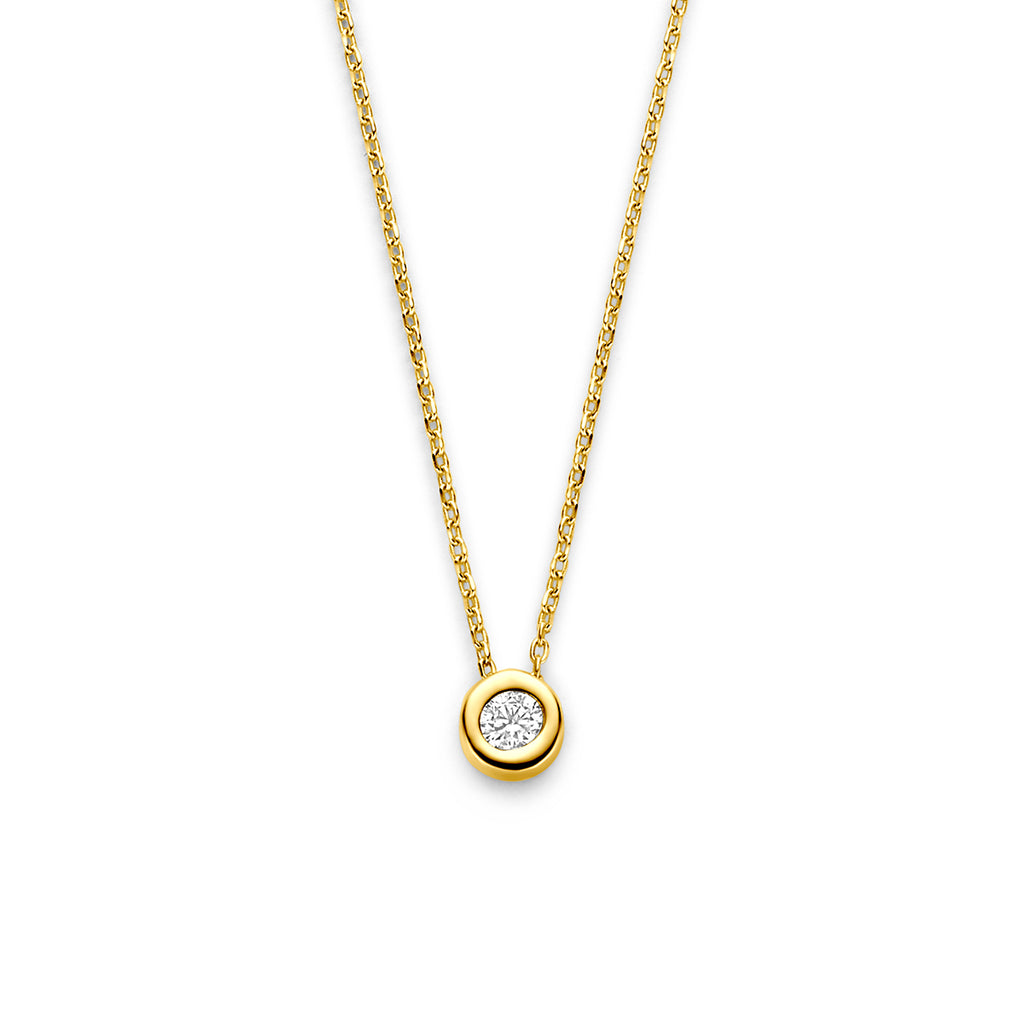 collier zirkonia 41 - 43 - 45 cm 14K geelgoud