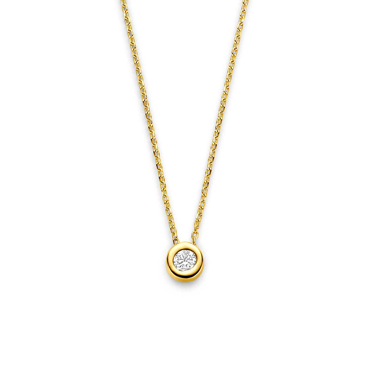 collier zirkonia 41 - 43 - 45 cm 14K geelgoud