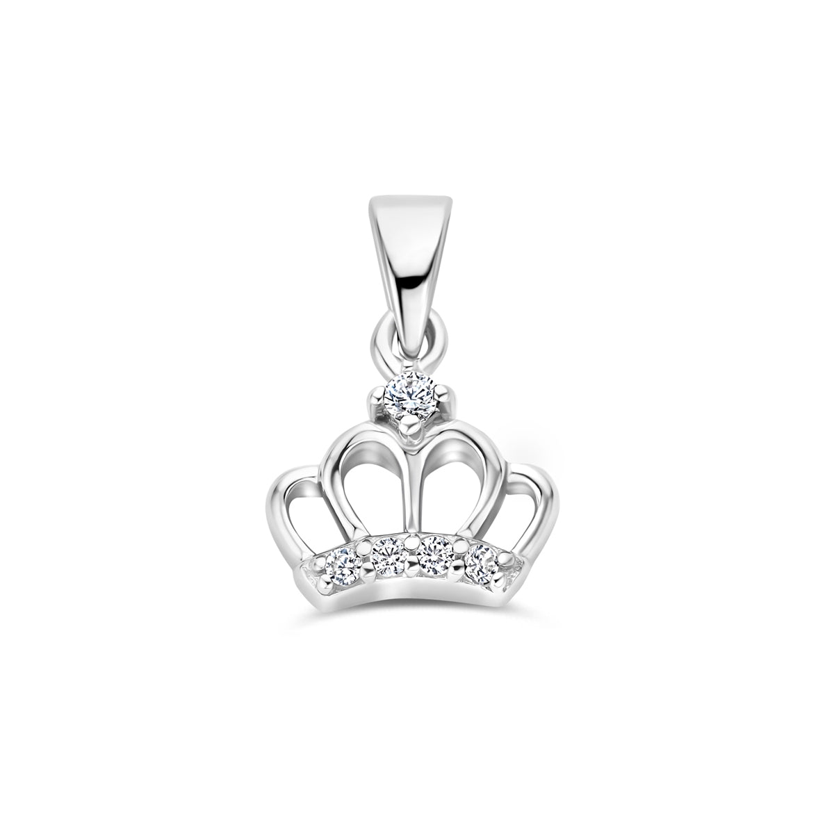 hanger kroon zirkonia zilver gerhodineerd