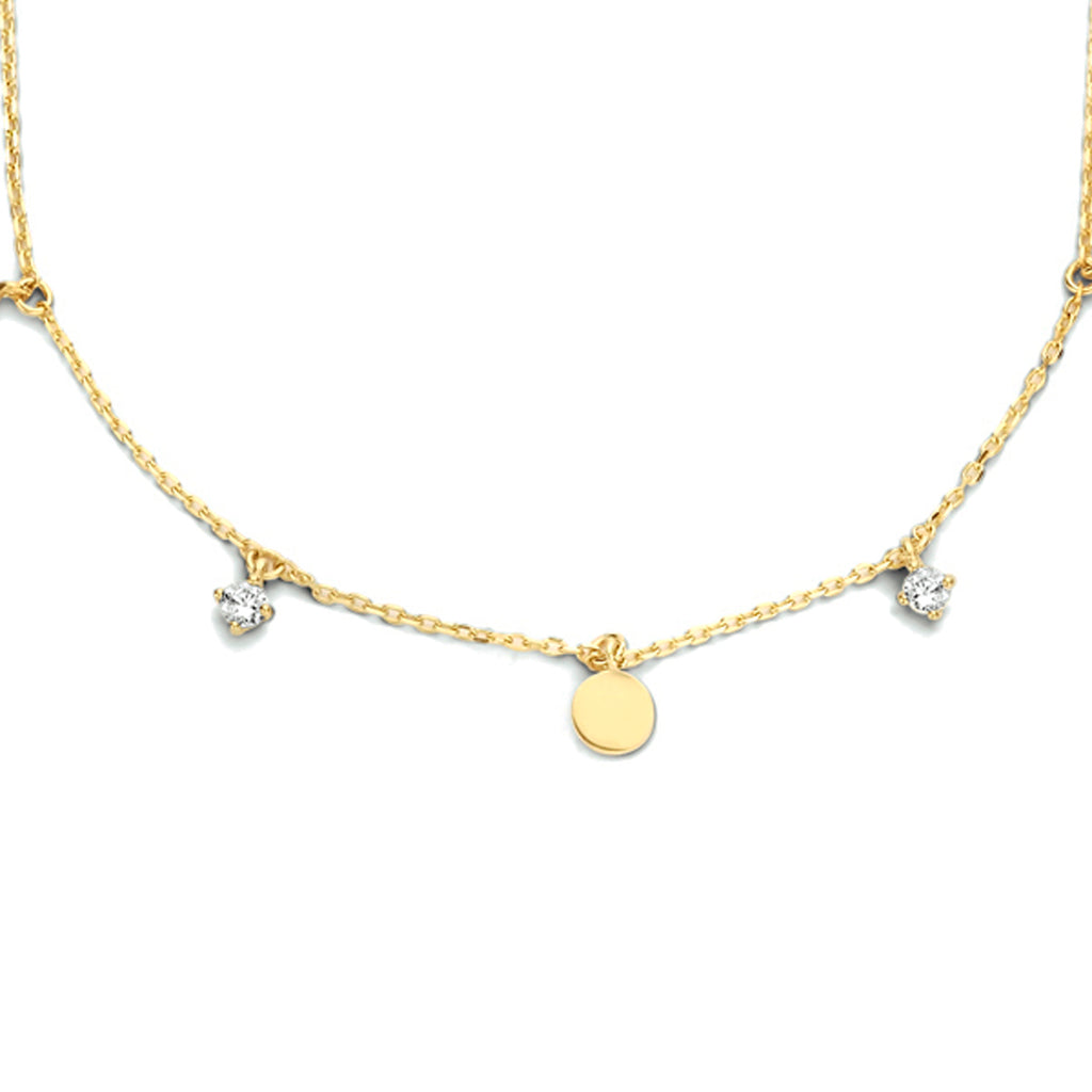 Halskette runder Zirkonia 40 - 42 - 44 cm 14K Gelbgold