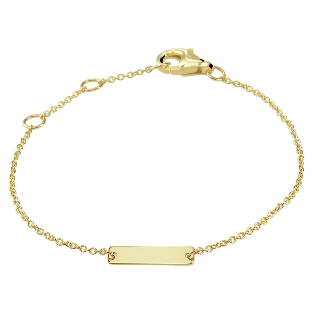 Gravur Armbandplatte 3 mm 11 - 12 - 13 cm 14K Gelbgold