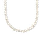 collier parel 6,5 mm zilver gerhodineerd