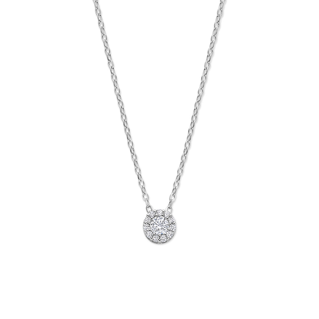 collier zirkonia 41 - 43 - 45 cm zilver gerhodineerd