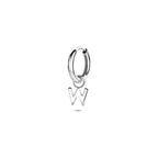 oorring letter per stuk 13 mm zilver gerhodineerd