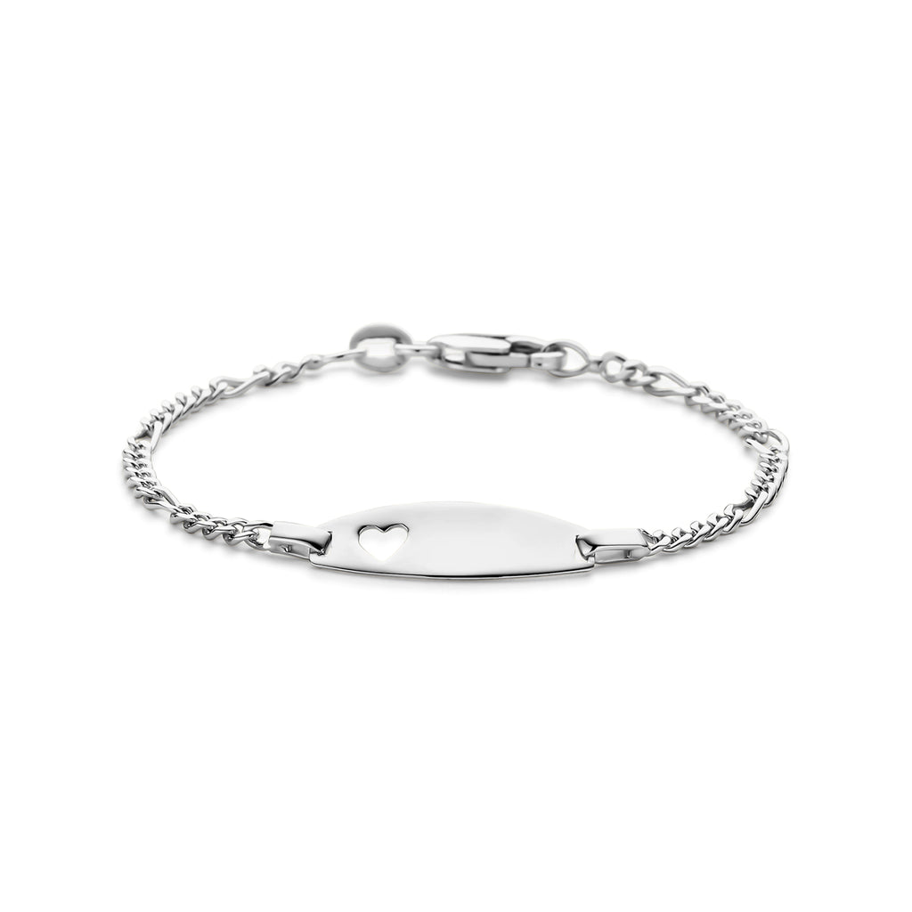 Gravurarmband Herz 11 - 13 cm Silber weiß