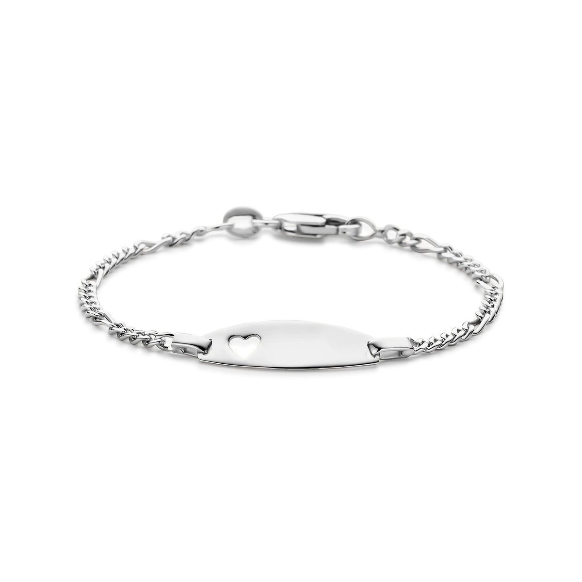 Gravurarmband Herz 11 - 13 cm Silber weiß