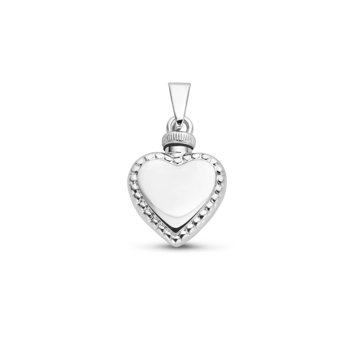 urnhanger hart bolletjes 14 mm zilver gerhodineerd