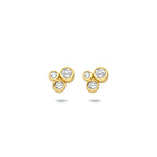 oorknoppen zirkonia 6,5 mm 14K geelgoud