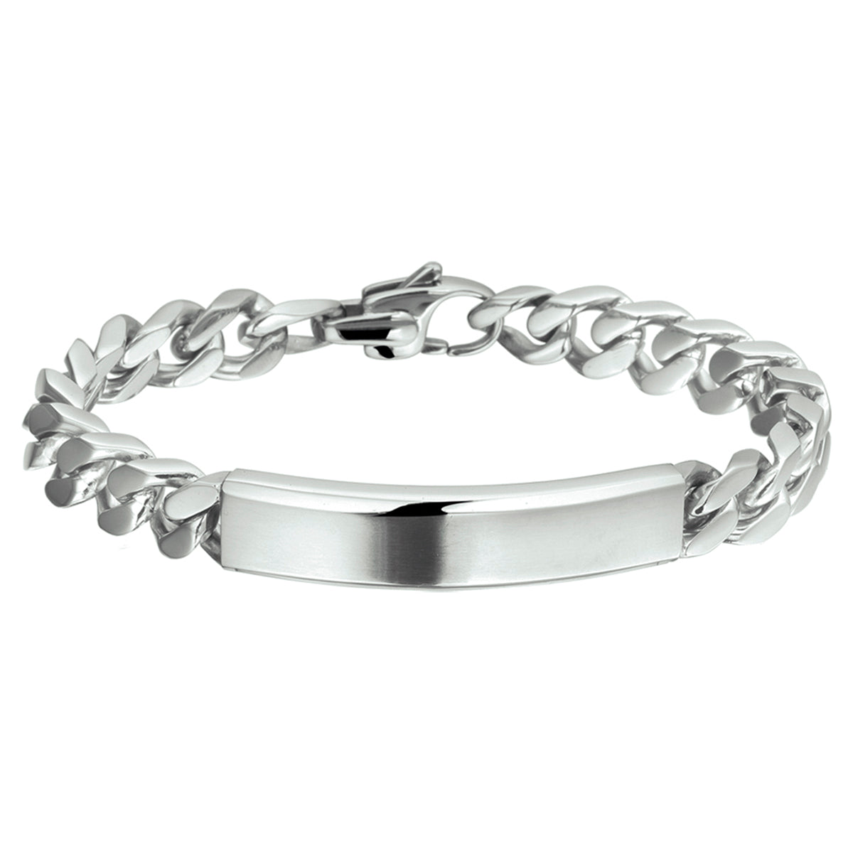 graveerarmband gourmet poli/mat plaat 11 mm 21 cm edelstaal