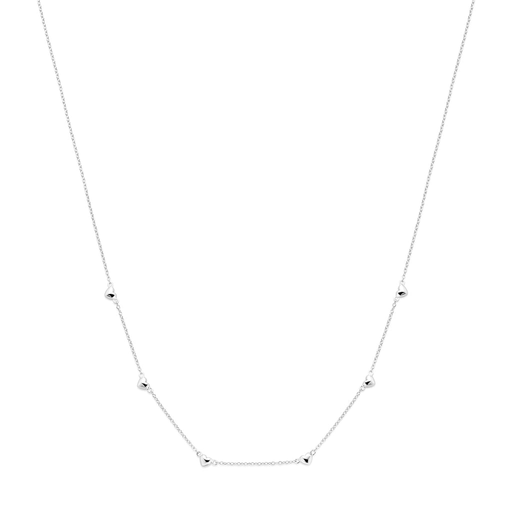 Halskette Herzchen 41 - 43 - 45 cm rhodiniertes Silber
