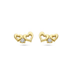 Ohrringe mit Herzen aus Zirkonia 14K Gelbgold