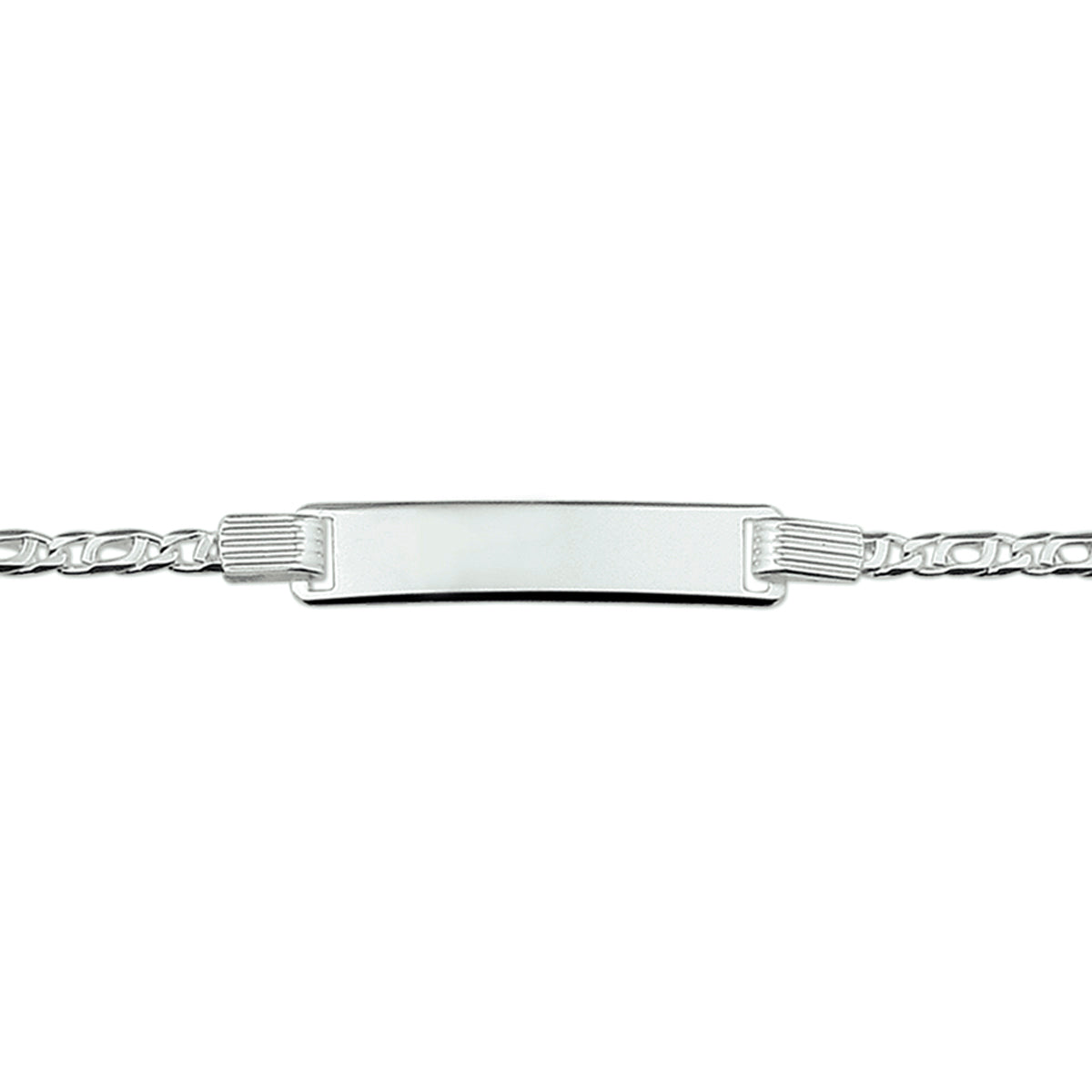 graveerarmband valkenoog plaat 6,0 mm zilver wit