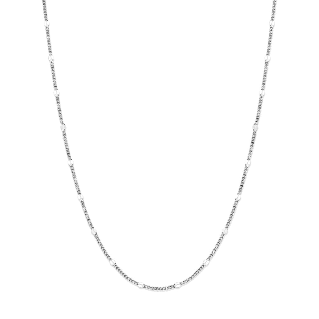collier gourmette met tussenstuk 3,0 mm 37 + 5 cm zilver gerhodineerd