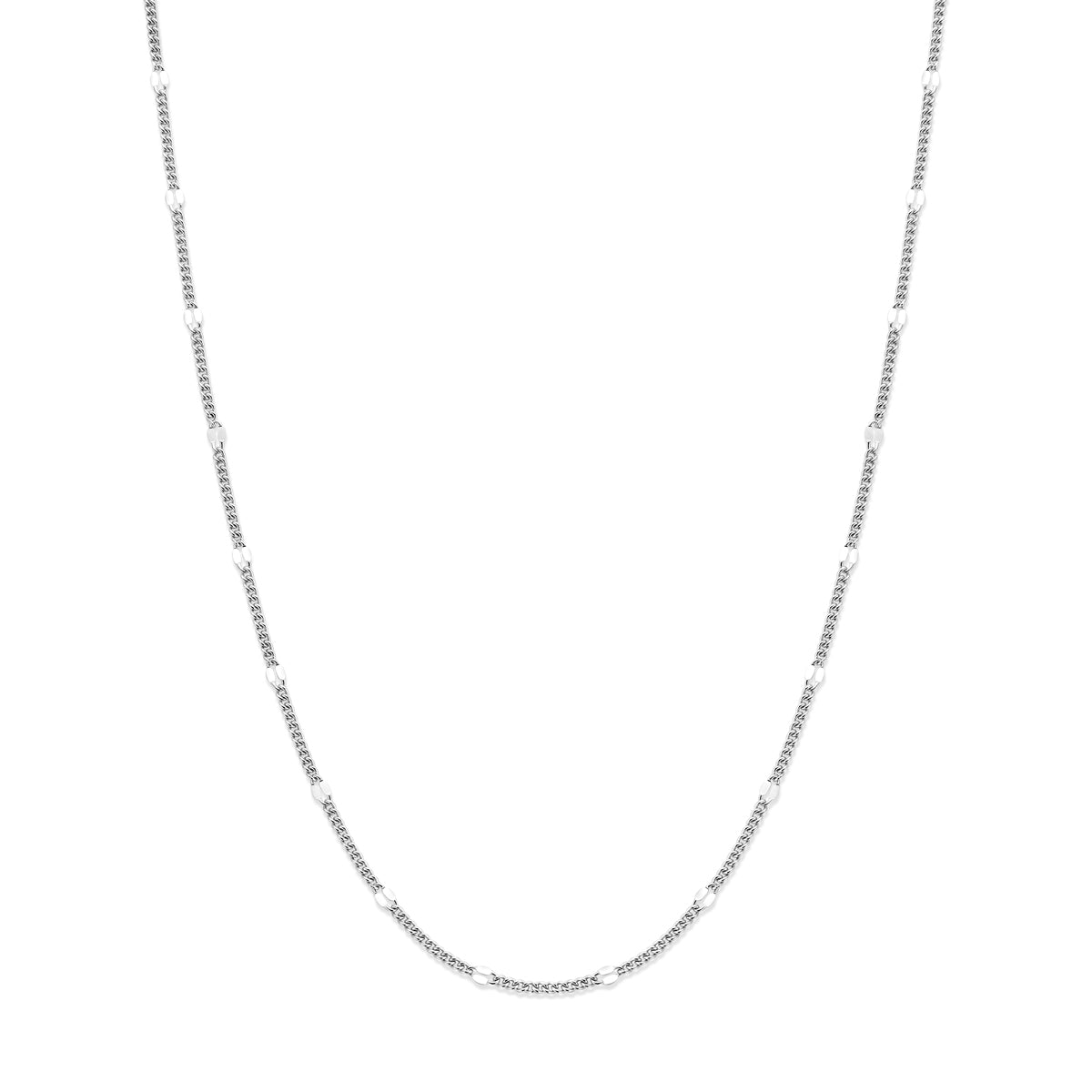 collier gourmette met tussenstuk 3,0 mm 37 + 5 cm zilver gerhodineerd