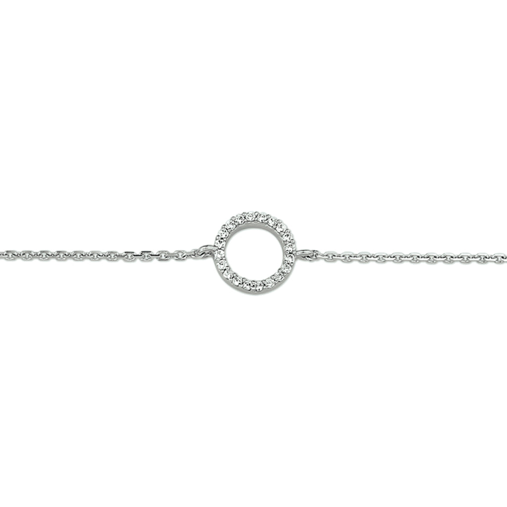 Armband Zirkonia 15,5 + 2,5 cm Silber rhodiniert