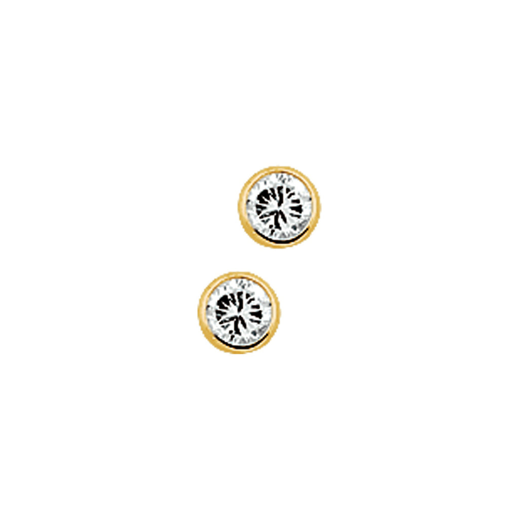 oorknoppen zirkonia 14K geelgoud