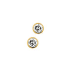 oorknoppen zirkonia 14K geelgoud