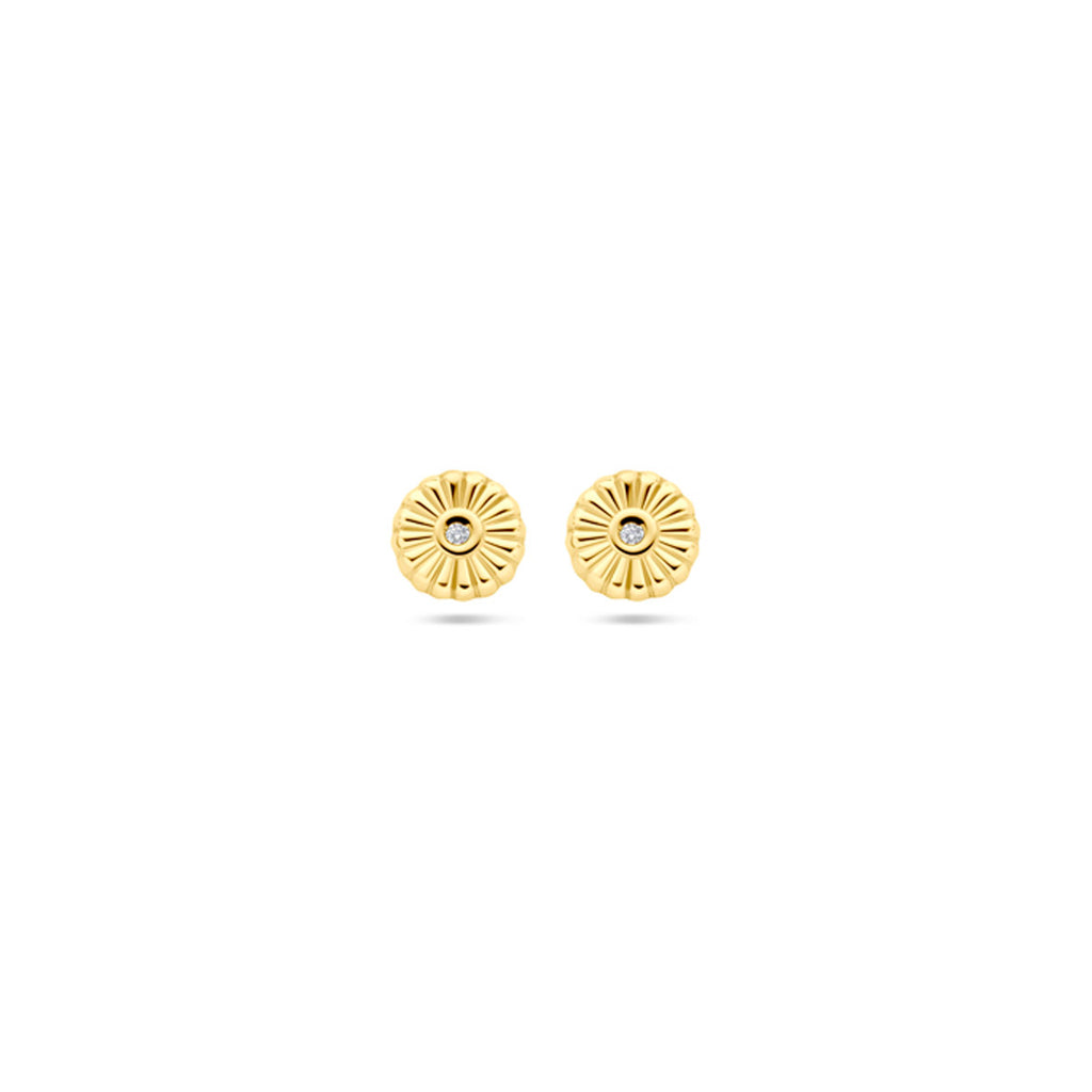 Ohrstecker Zirkonia 4,5 mm 14K Gelbgold
