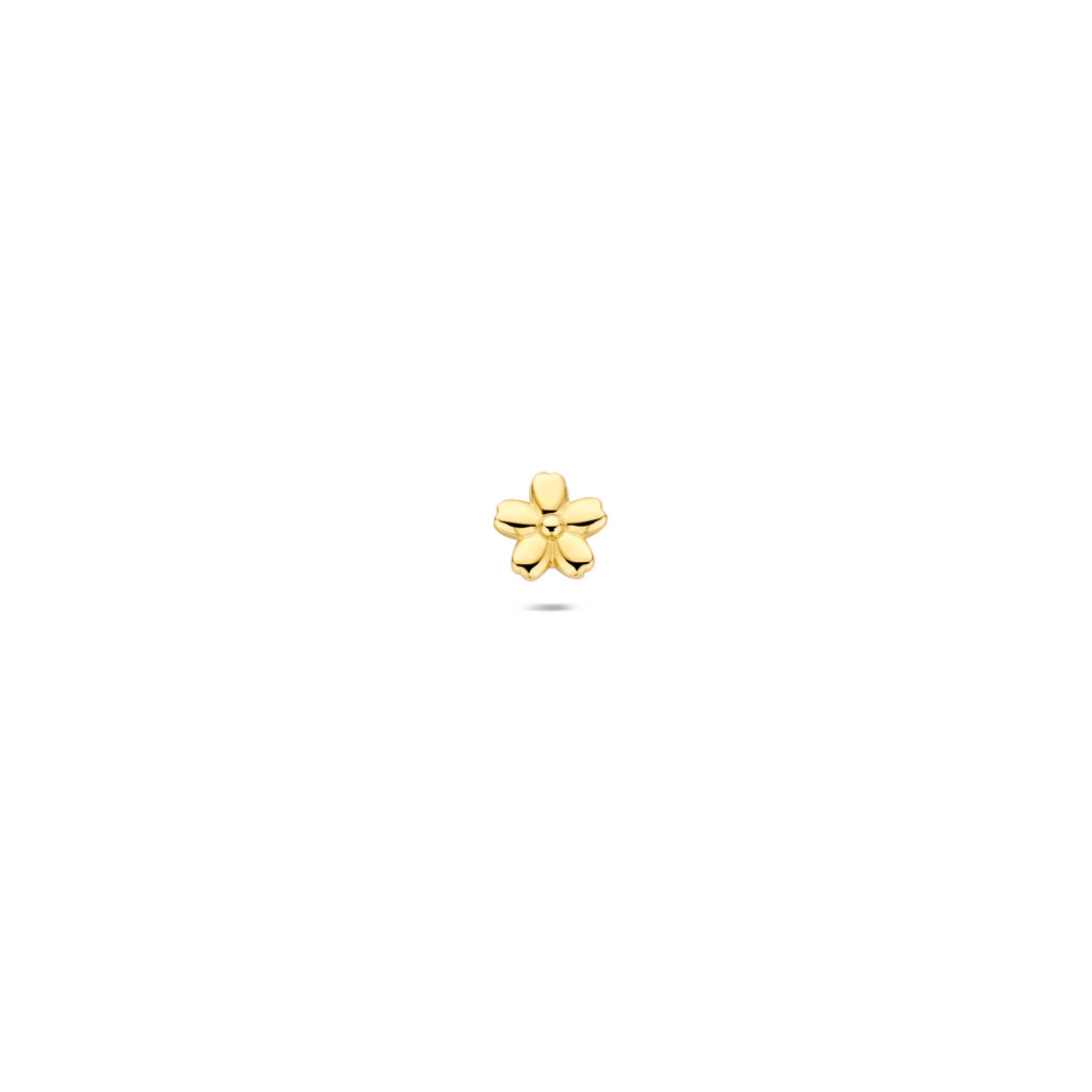 flat back piercing bloem 3,5 mm 14K geelgoud