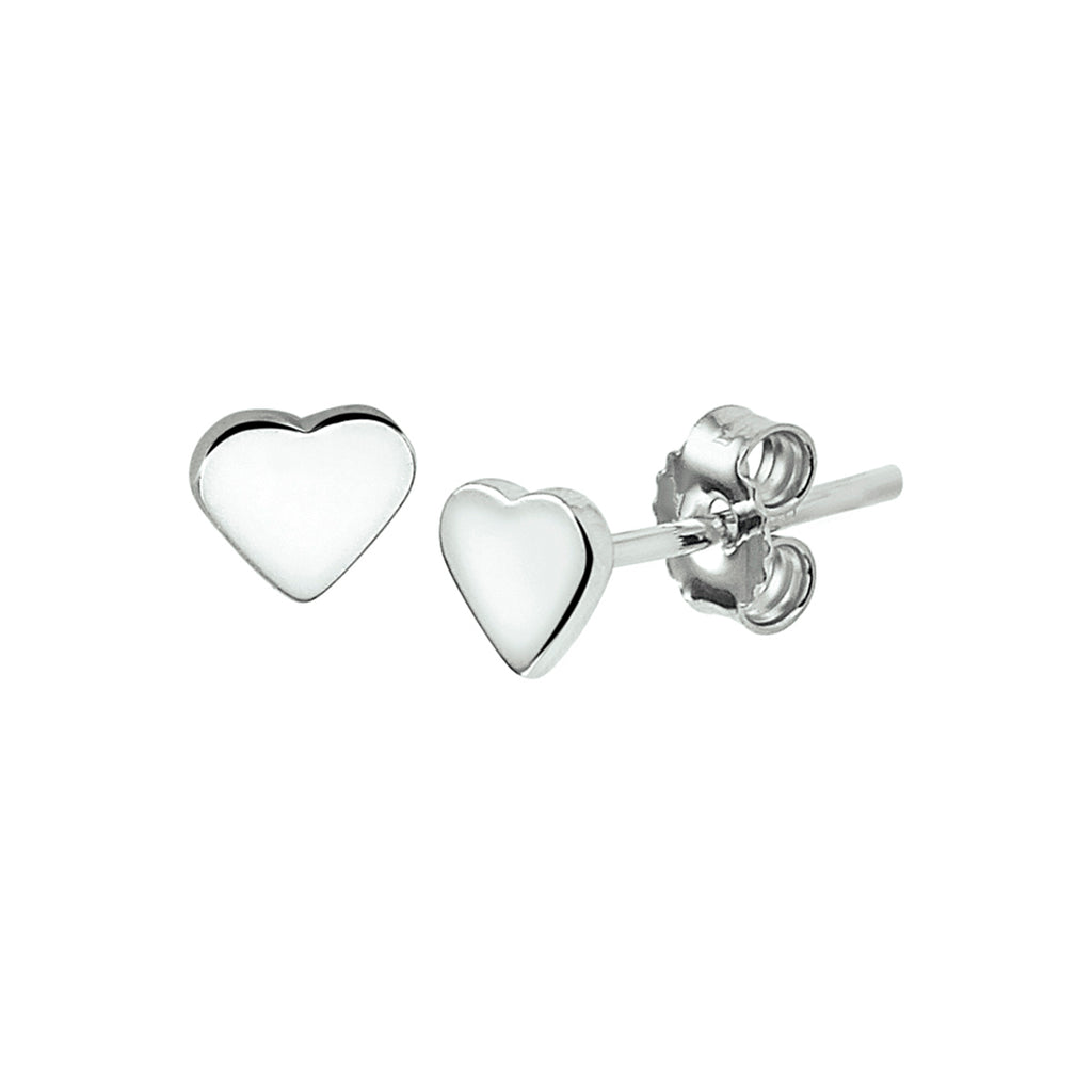 oorknoppen hart zilver gerhodineerd