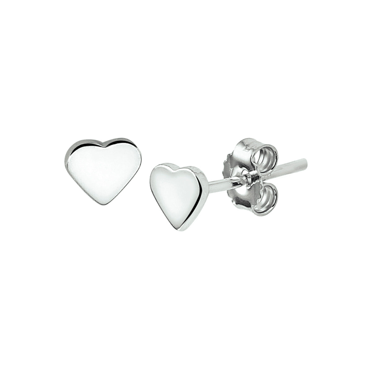 oorknoppen hart zilver gerhodineerd