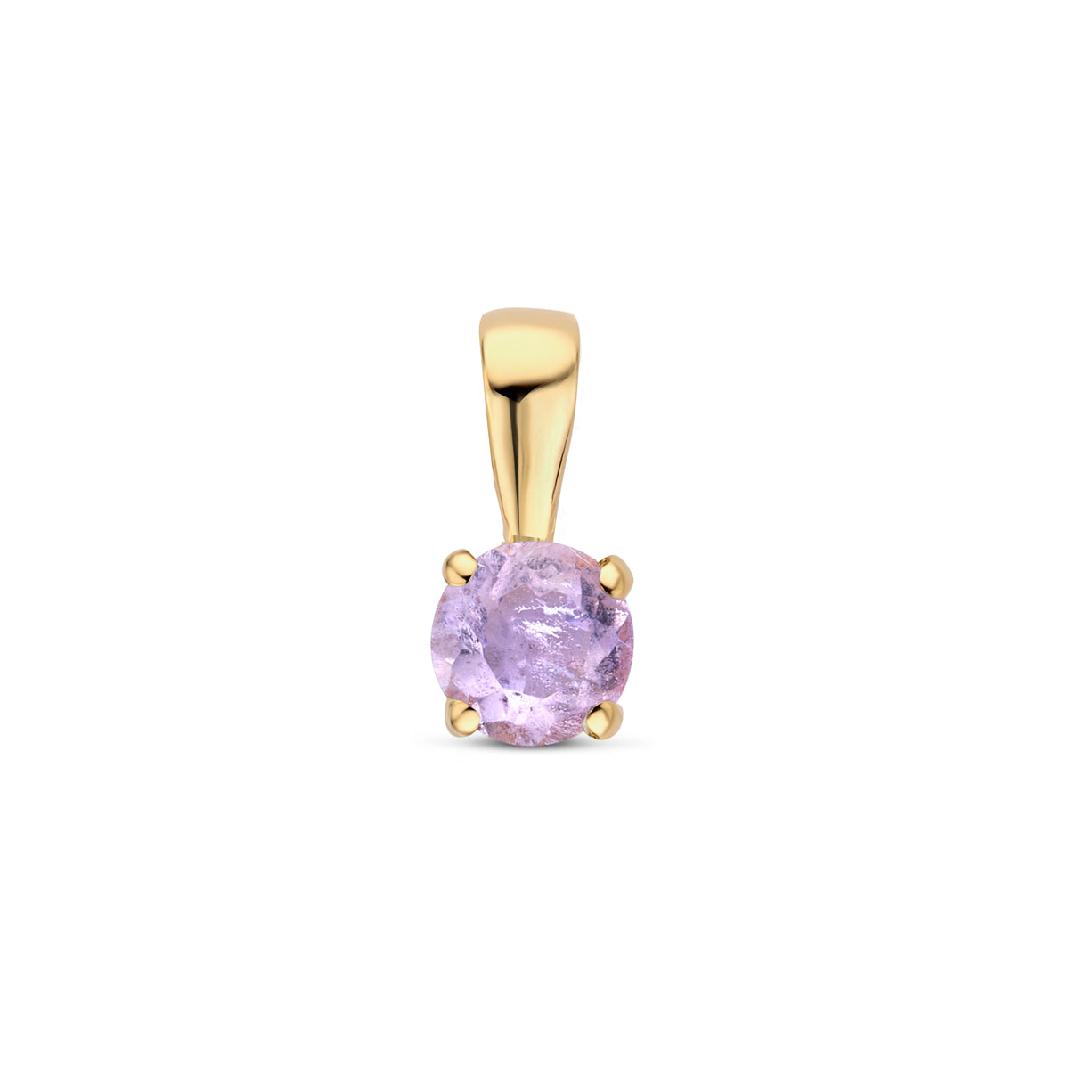 hanger amethist 9 mm 14K geelgoud