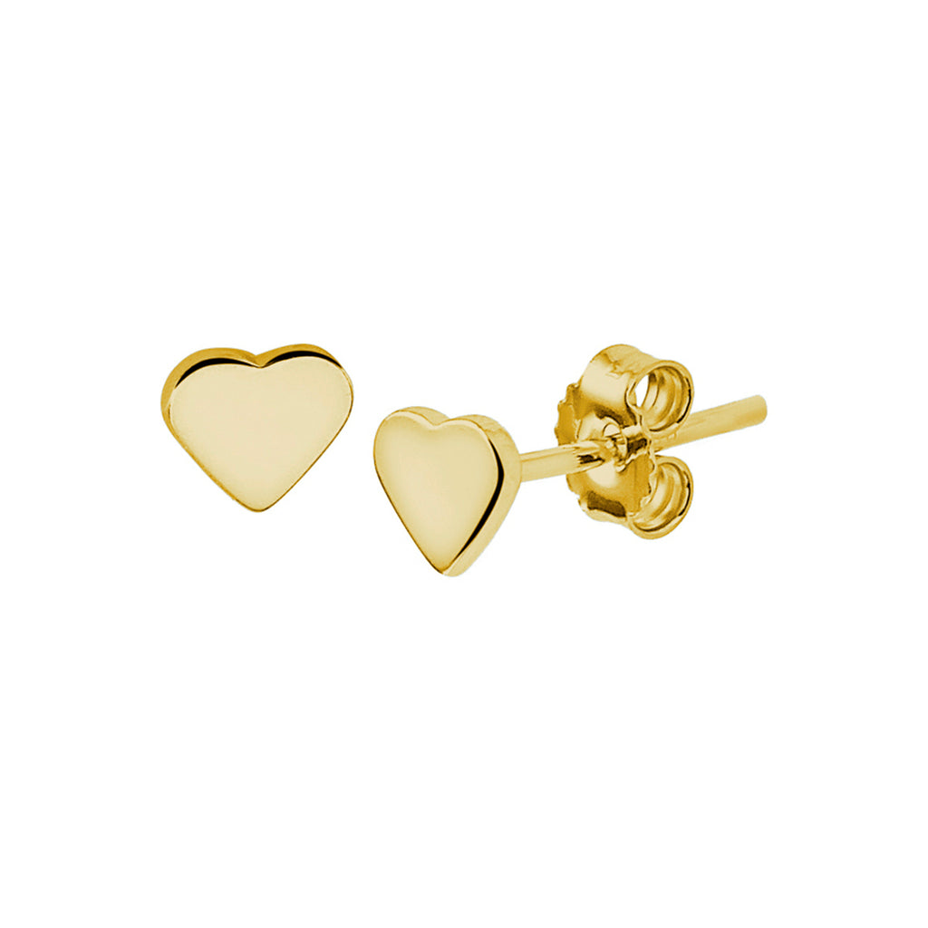 oorknoppen hart zilver verguld (geel)