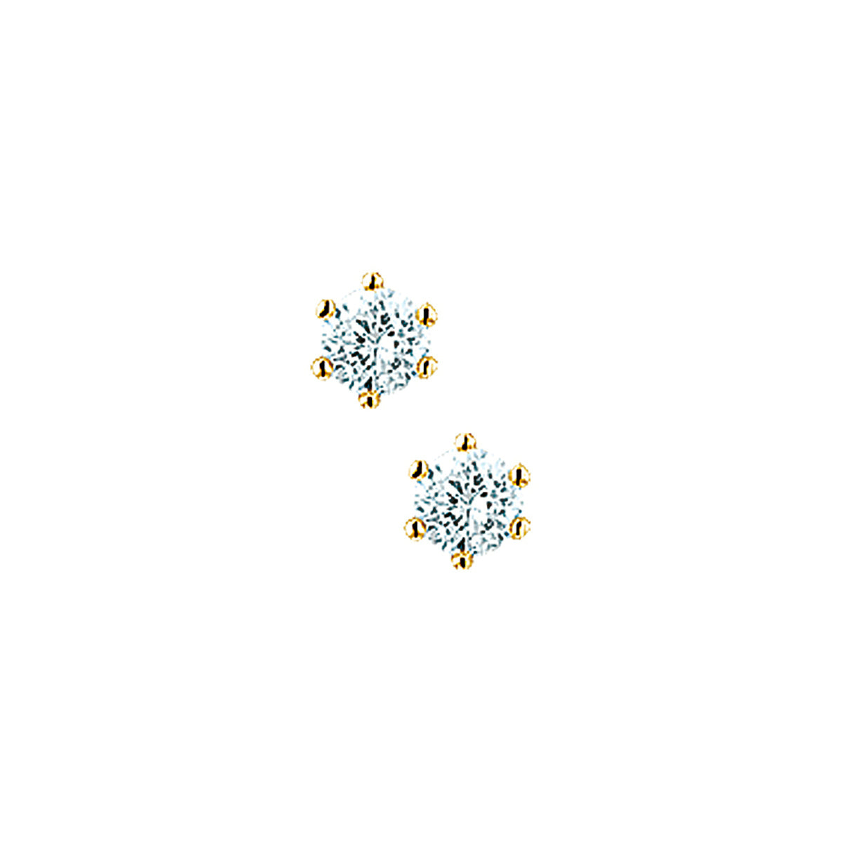 oorknoppen zirkonia 14K geelgoud