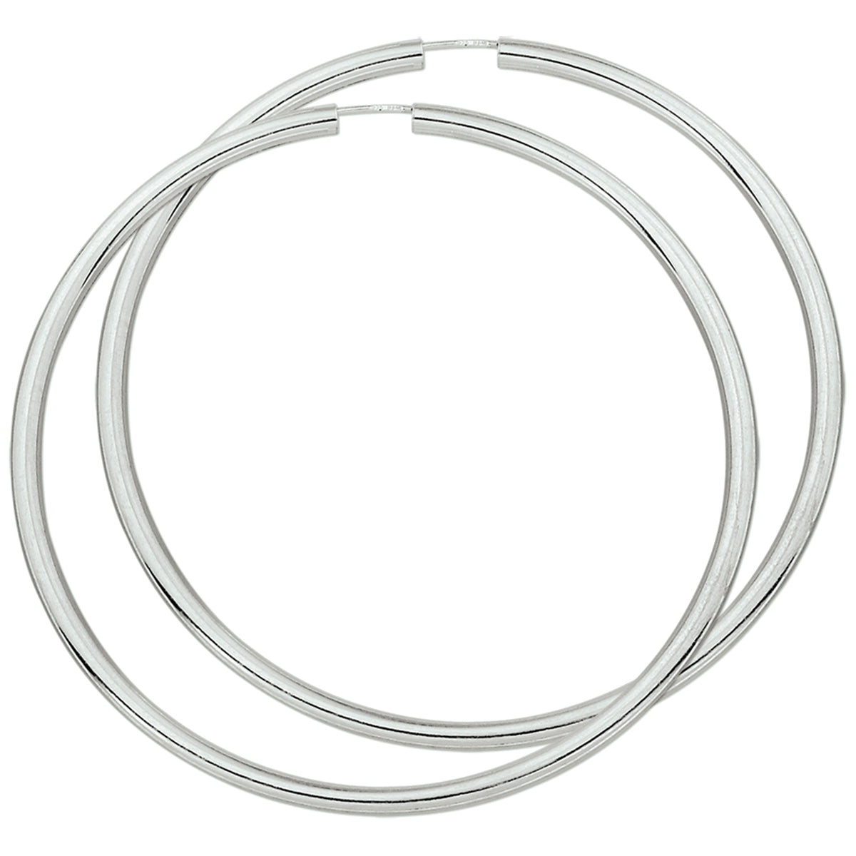 Ohrringe 3,0 mm Rundrohr Silber weiß
