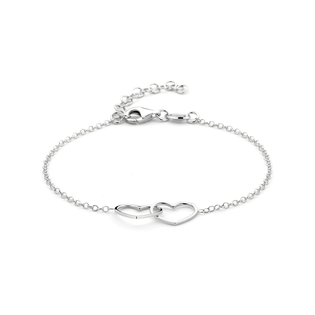 Armband Herz 16 + 3 cm Silber rhodiniert