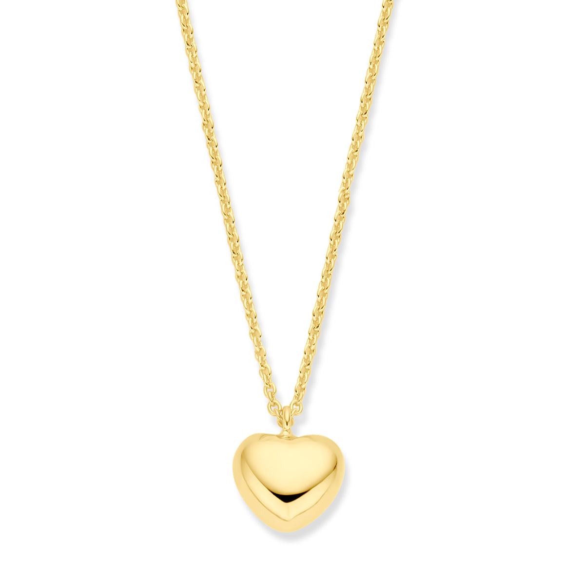 collier hart 1,5 mm 40 + 5 cm 3 micron zilver verguld (geel)