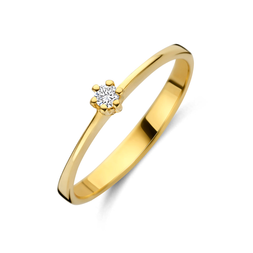 ring lab grown diamant 0.05ct g vs 14K geelgoud