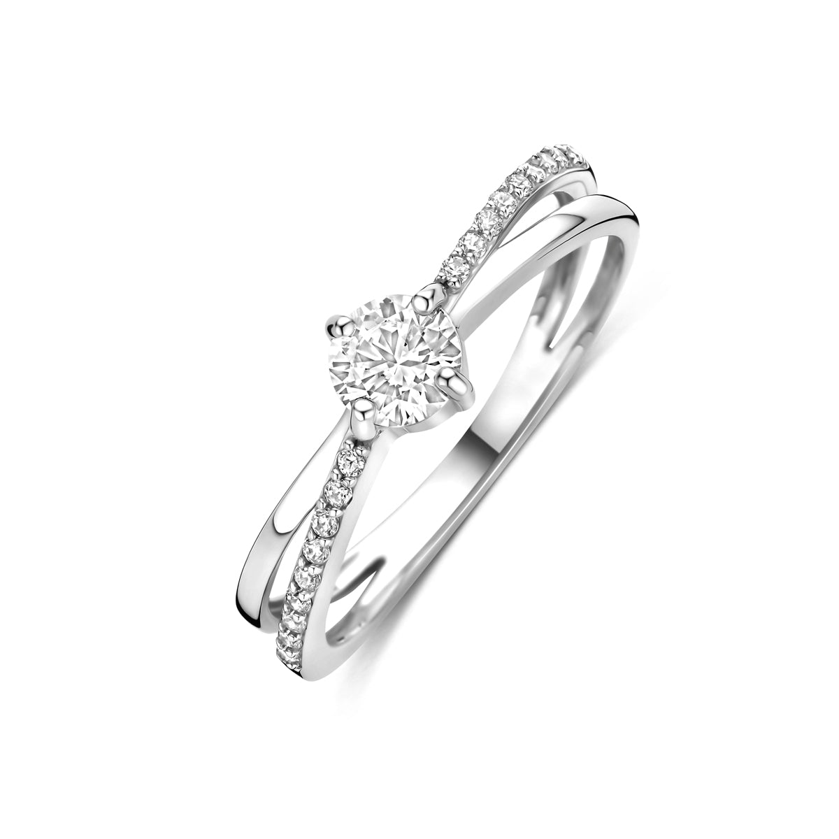 Ring Zirkonia Silber rhodiniert