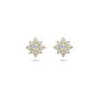 Ohrstecker Zirkonia Rosette 14K Gelbgold