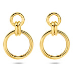 oorhangers 32 mm 1 micron zilver verguld (geel) - rond