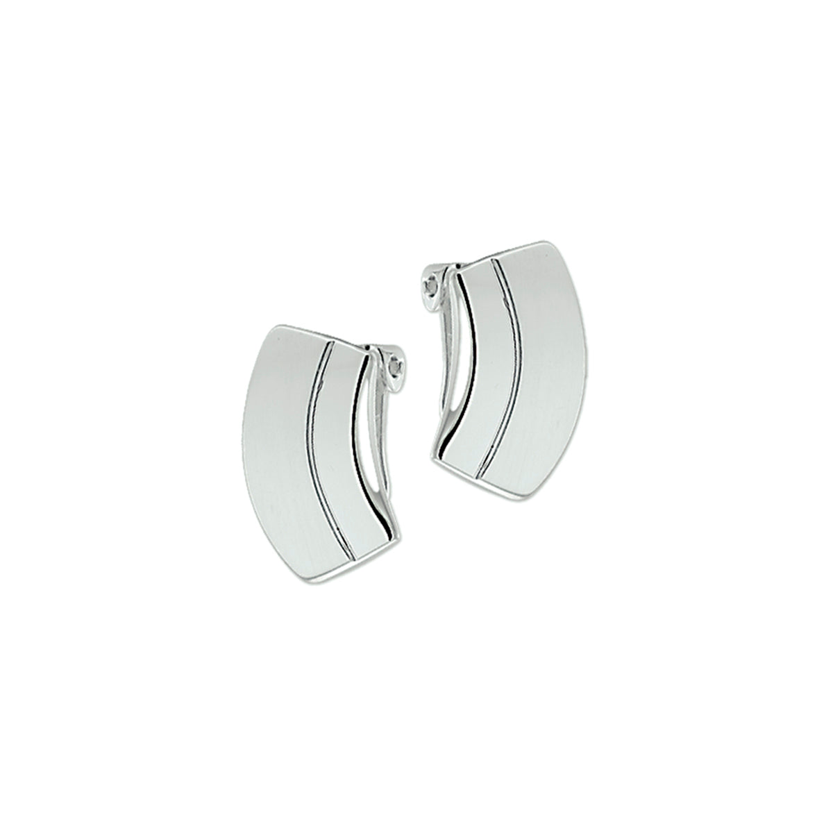 Ohrclips Poly/Mattsilberweiß