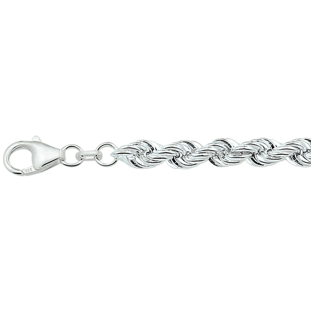 Armband Kordel massiv 5,0 mm 19 cm Silber rhodiniert